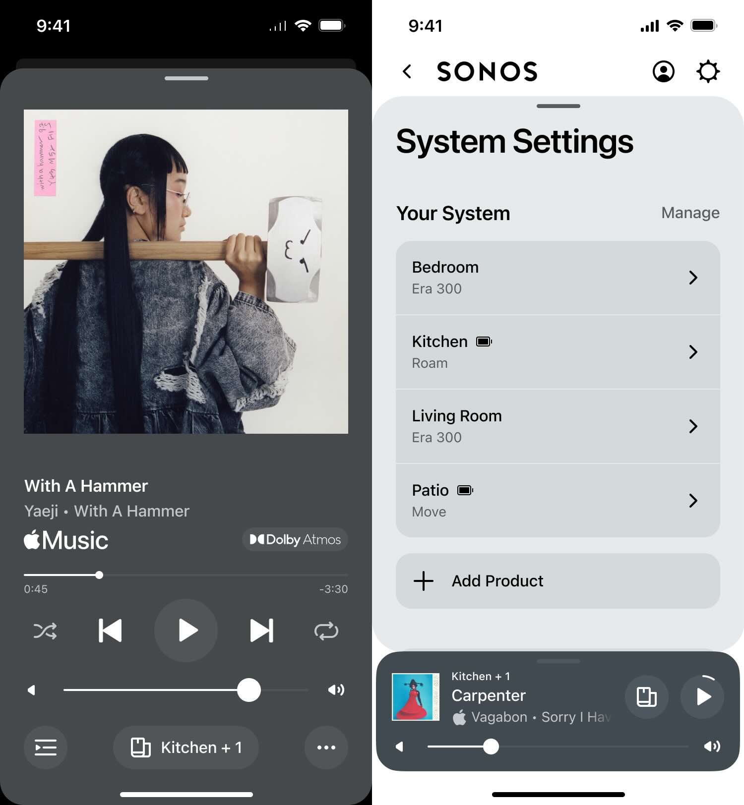 sonos new app now playing and setings