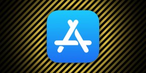 App Store fraud | Logo against hazard tape