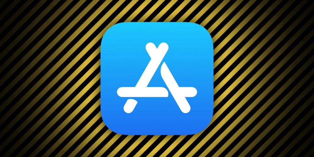 technologie App Store fraude | Logo contre ruban hazard