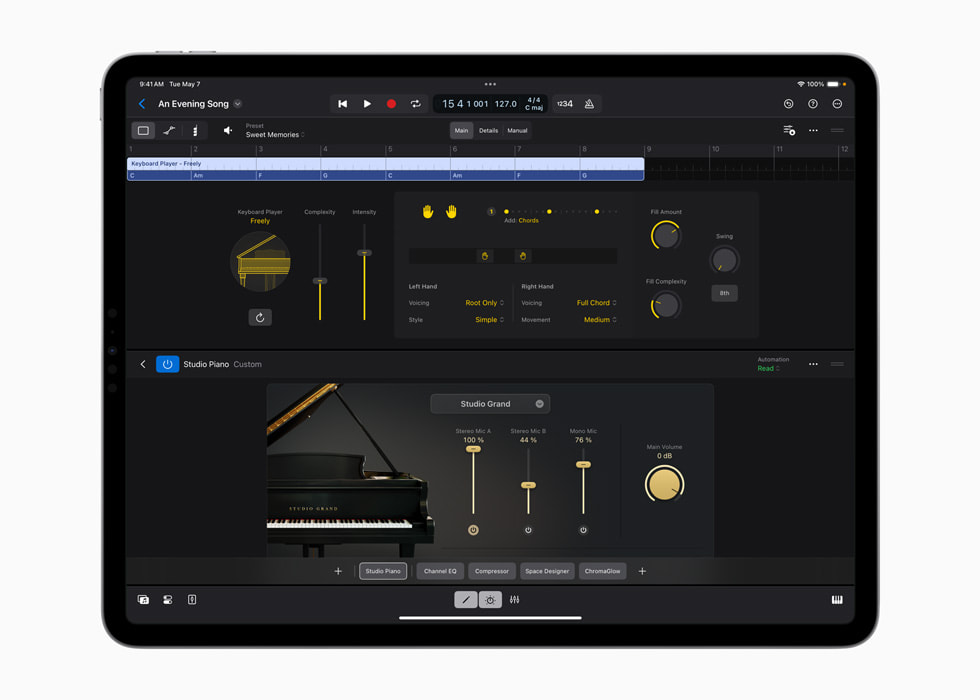Logic Pro for iPad 2-AI musicans-Keyboard player