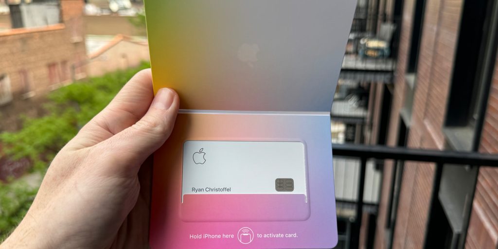 Apple Card in original packaging with activation instructions