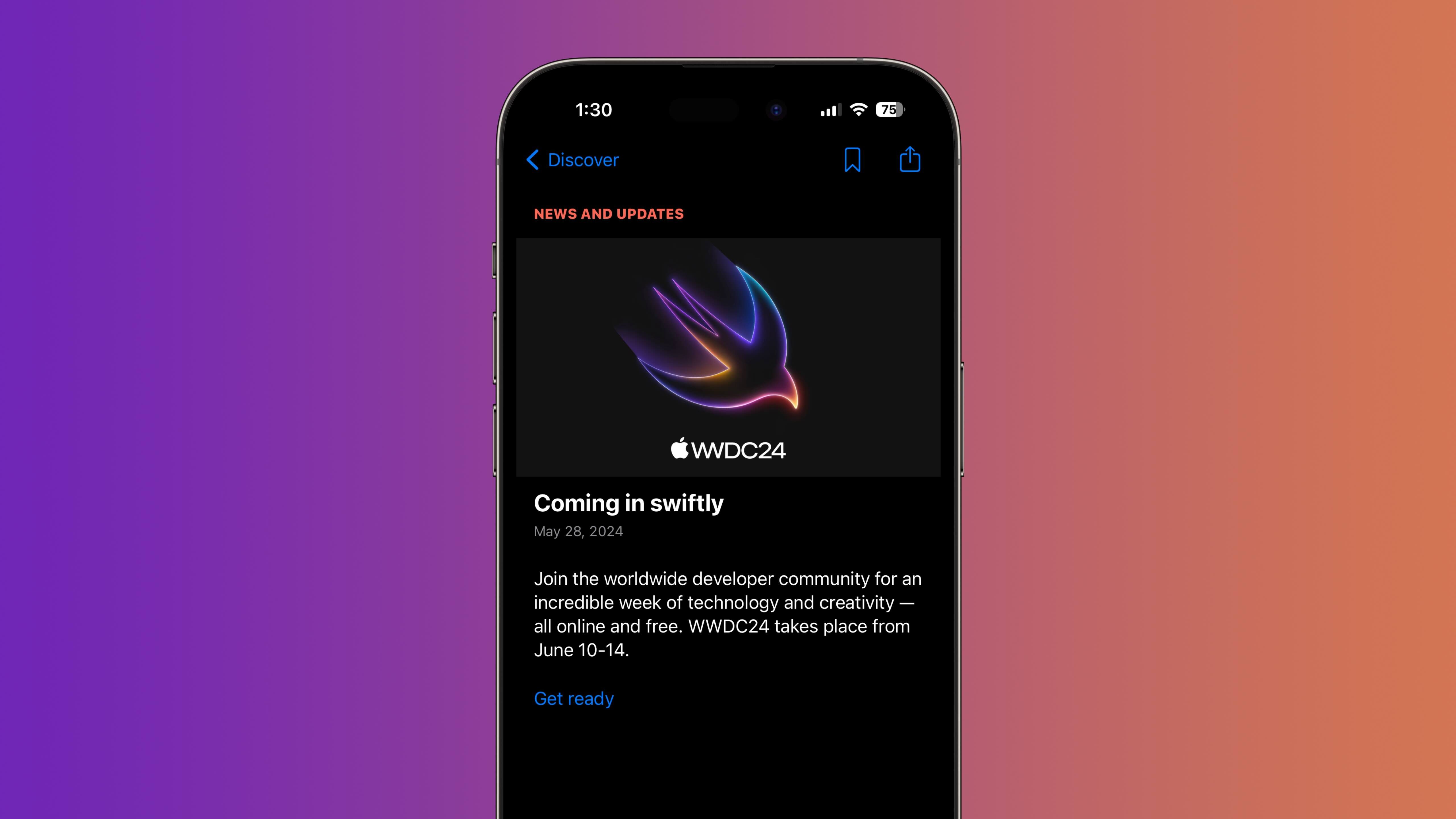 Приложение Apple Developer анонсирует WWDC 24 советами «Готовься»