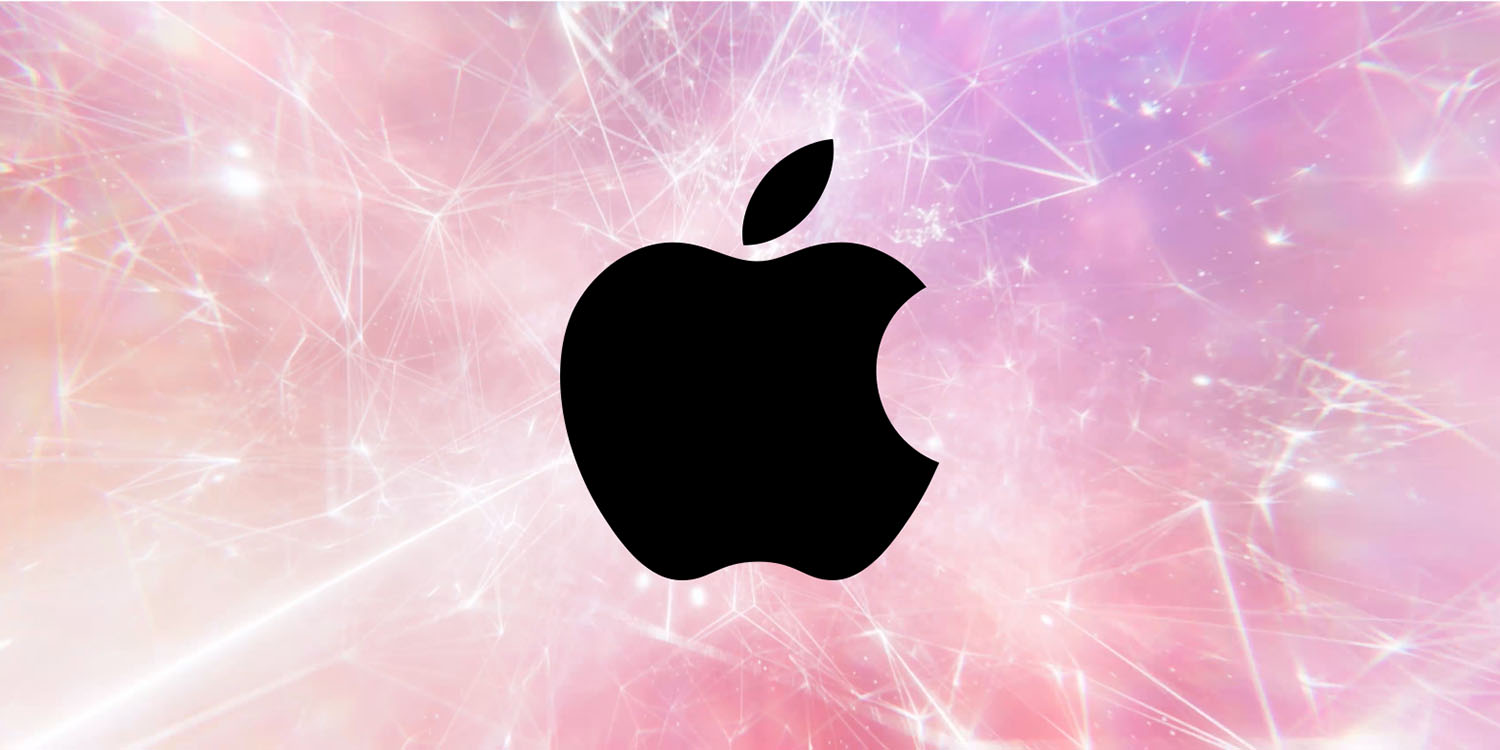 اپل از داده های شما برای آموزش Apple Intelligence |. استفاده نمی کند  لوگوی اپل در پس زمینه صورتی انتزاعی