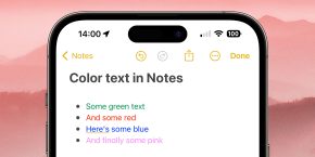 Color text in Apple Notes (seen here on an iPhone)
