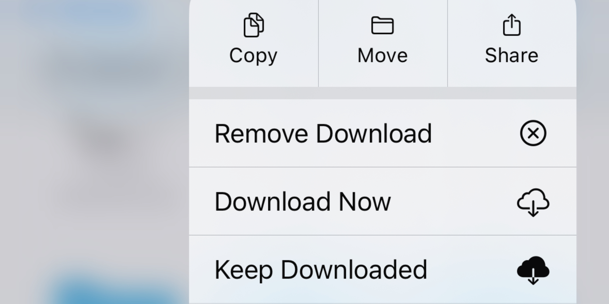 Files app ‘Keep Downloaded’ option