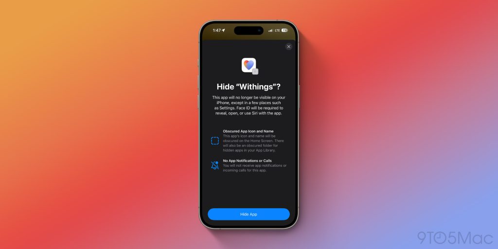 lock and hide app on iPhone in iOS 18