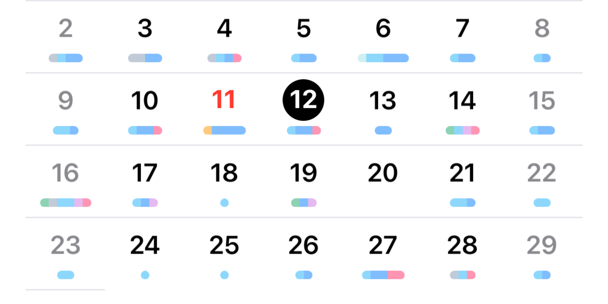 iOS 18 Calendar events