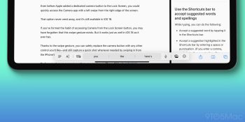 iPad Shortcuts bar