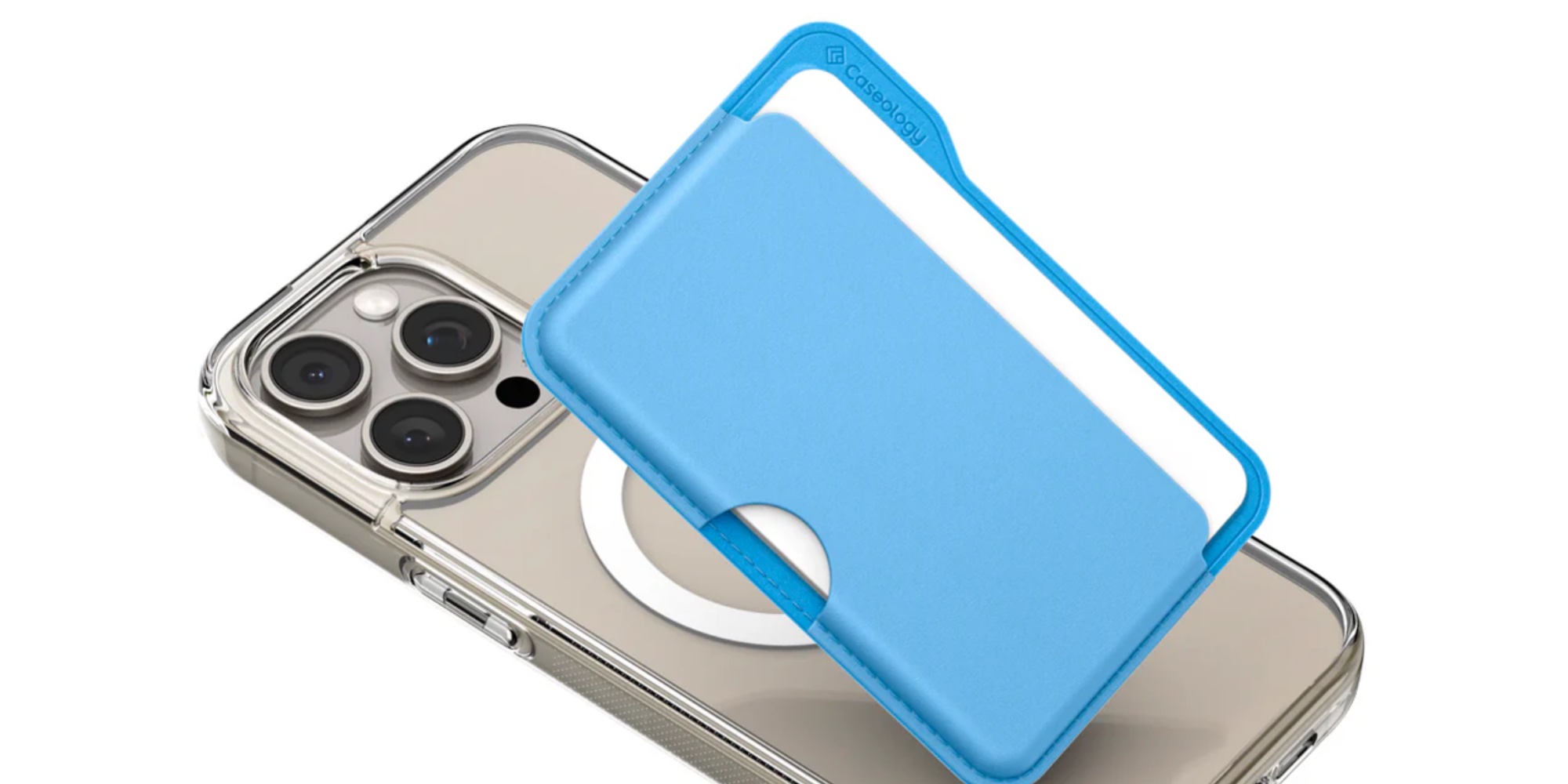 Blue folder MagSafe wallet