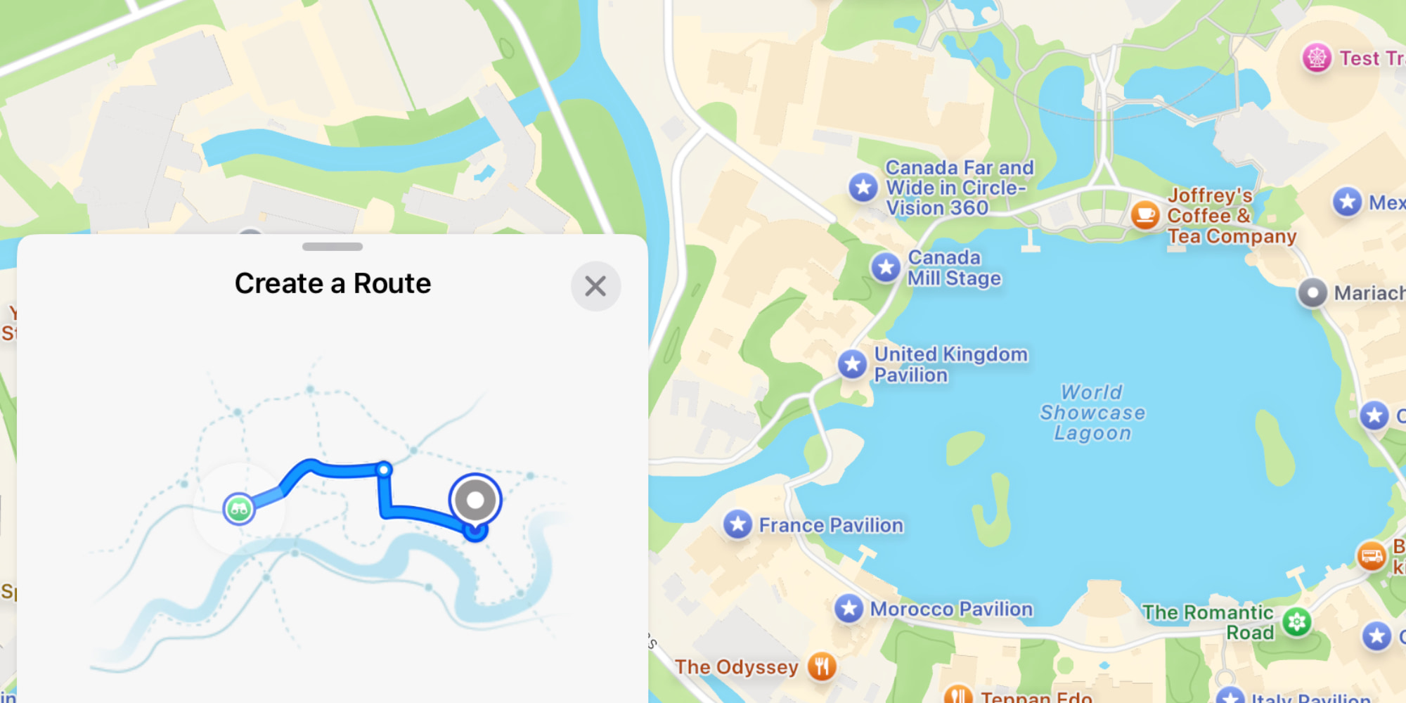 Custom walking routes in Apple Maps
