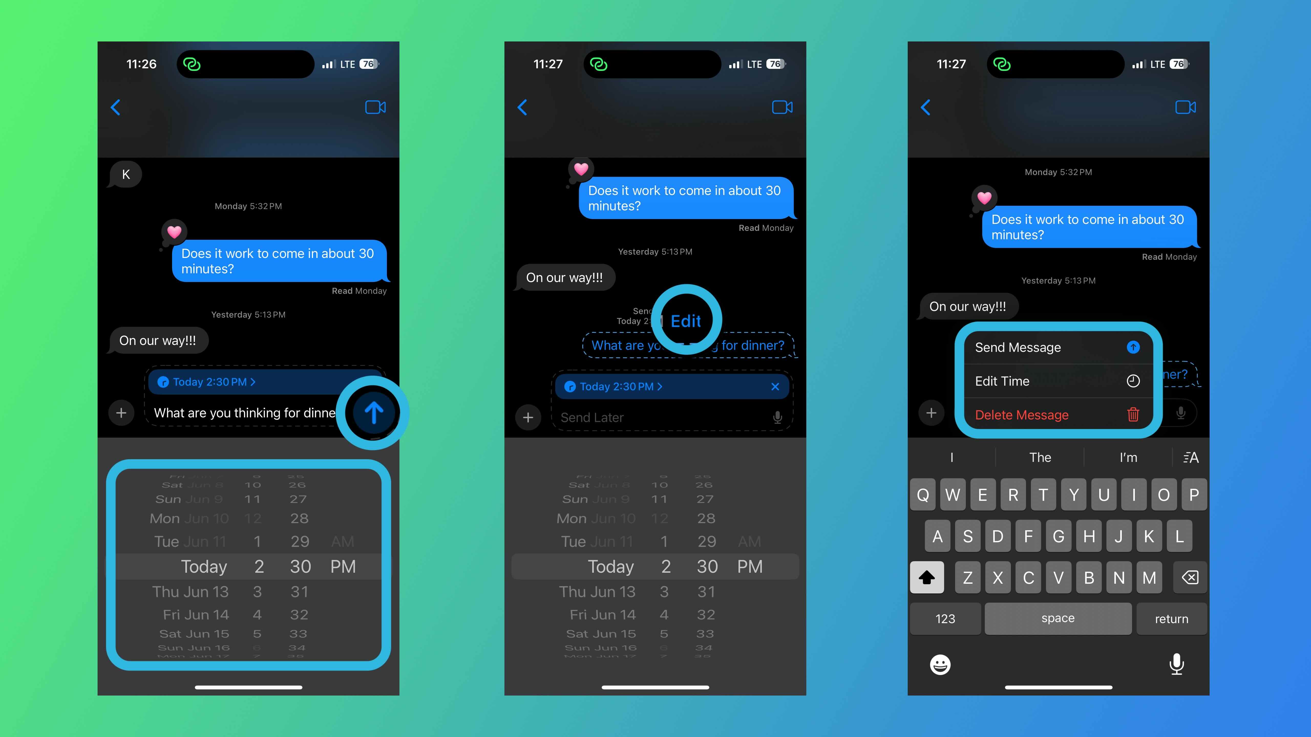 planifier l'envoi de messages plus tard iOS 18 comment faire 2