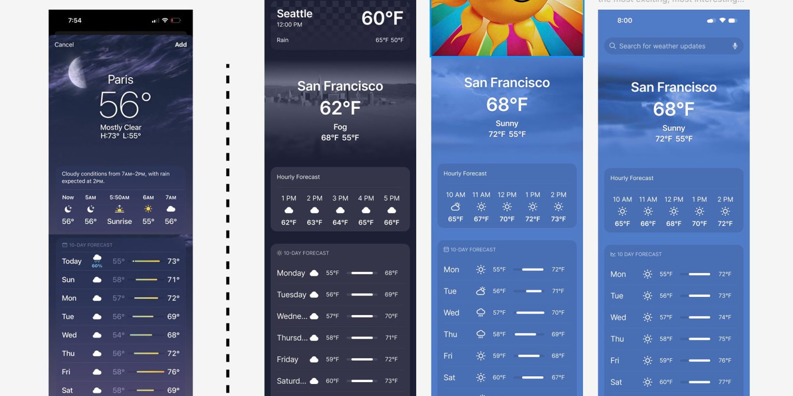 Figma AI just copies Apple's Weather app (screengrabs)