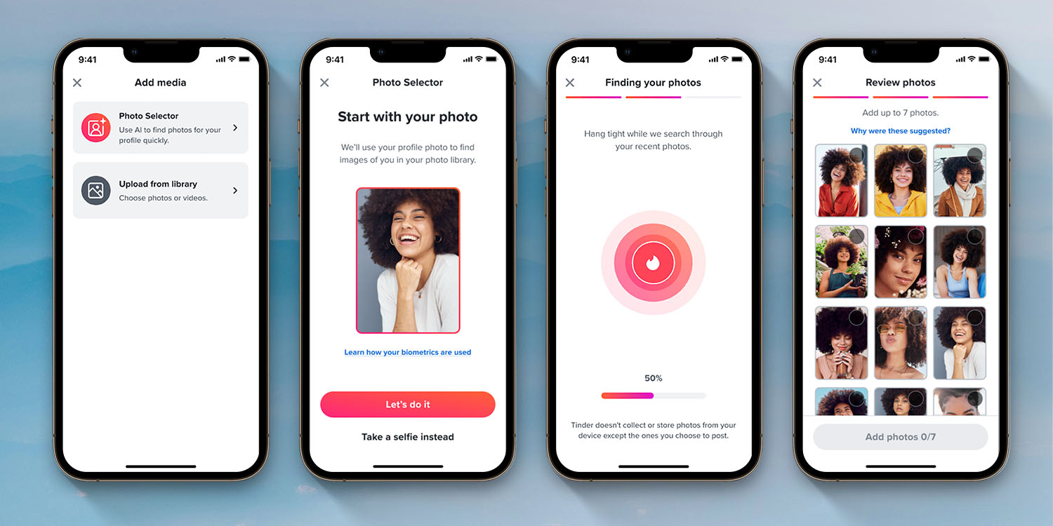 Tinder AI processing will pick your most attractive photos | Screengrabs of the process