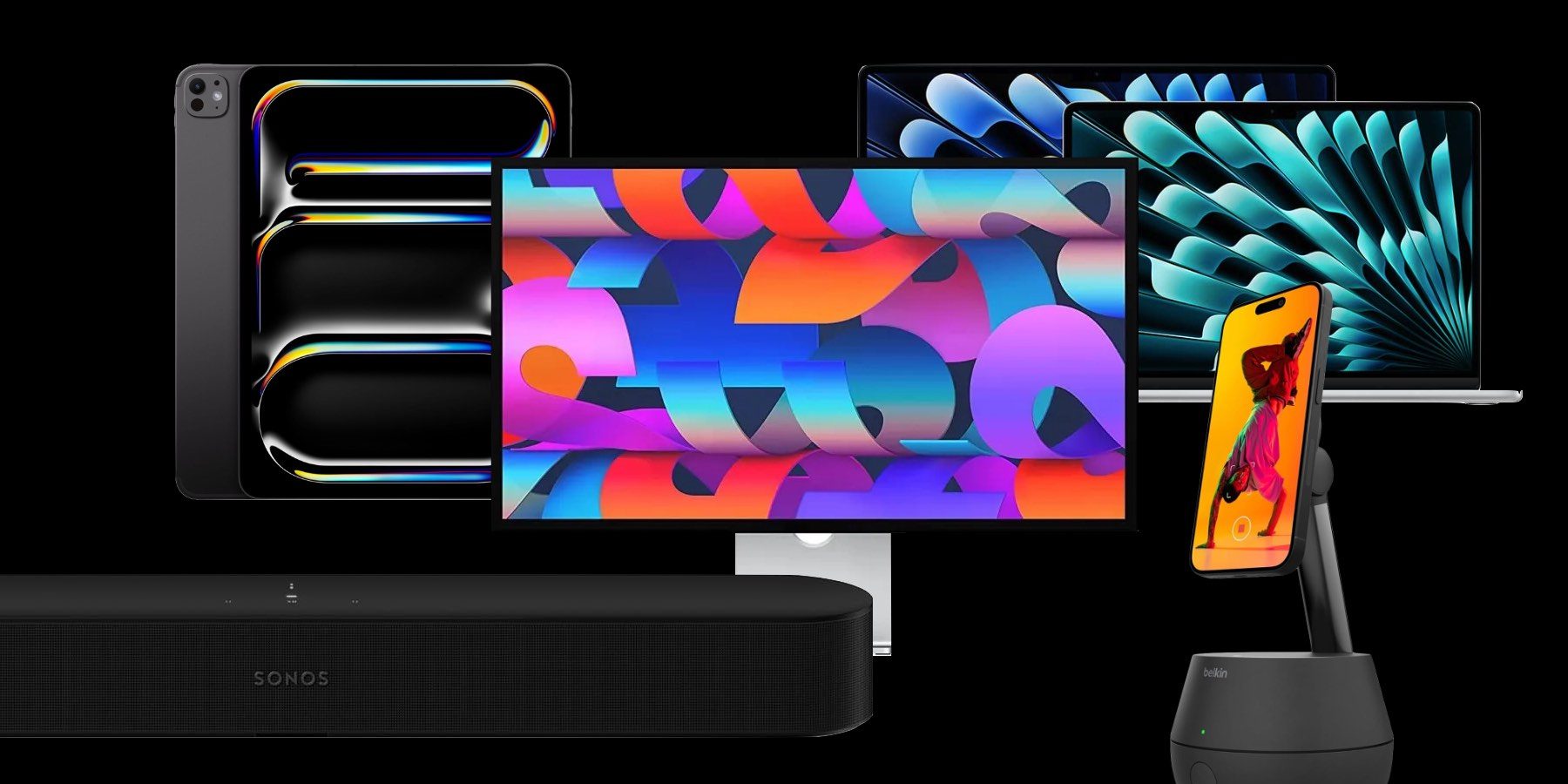 Сделки: M4 iPad Pro Wi-Fi + Cellular со скидкой $200, техника Sonos AirPlay со скидкой $200, подставка для отслеживания лица DockKit, клавиатуры и другое