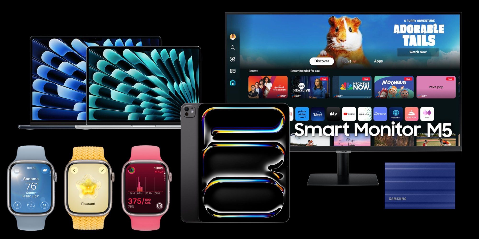 Скидки: 15-дюймовый MacBook M3 с 16 ГБ ОЗУ за 1349 $, iPad Pro M4 со скидкой 200 $, Apple Watch Series 9, мониторы, аксессуары MagSafe и многое другое
