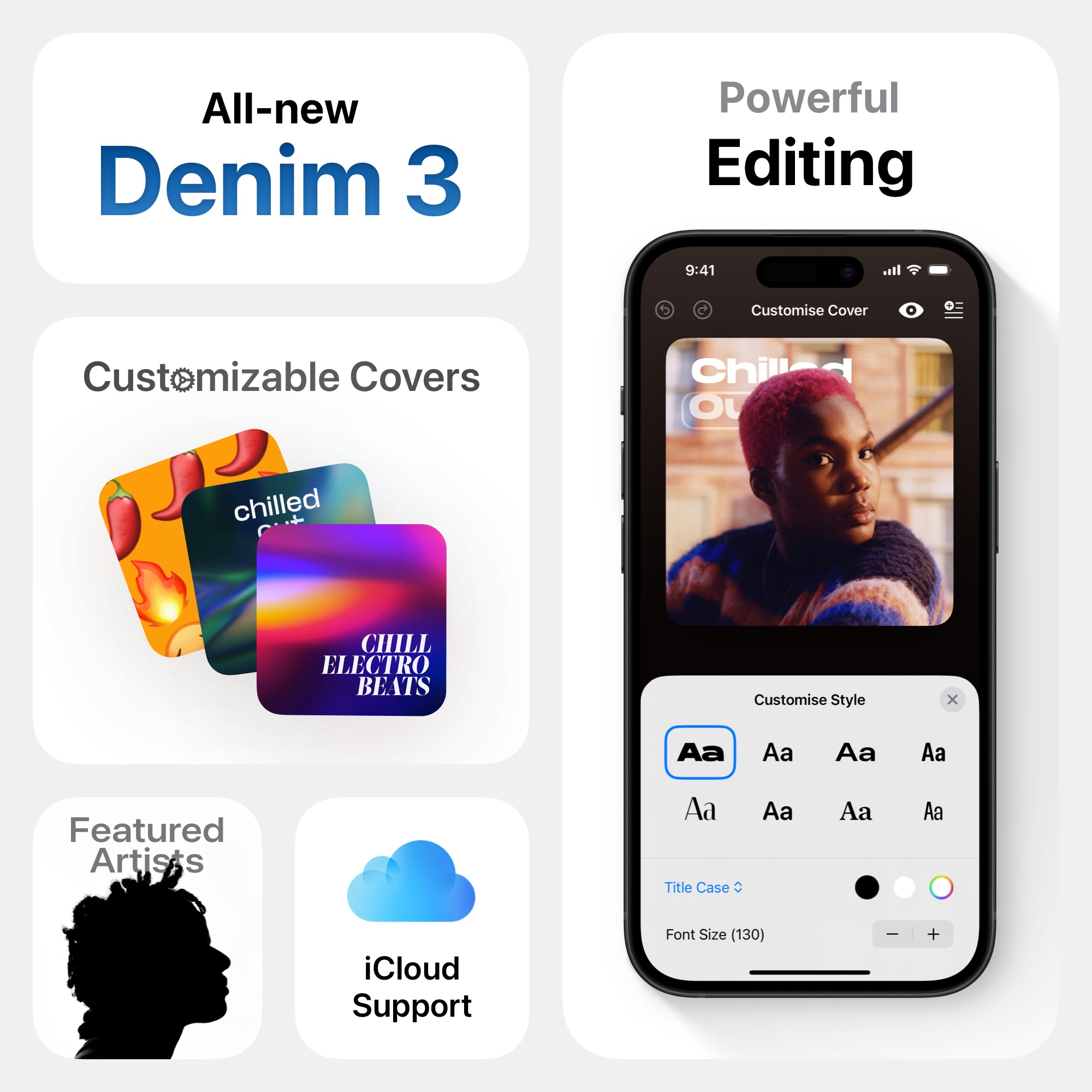 Playlist cover artwork app 'Denim'