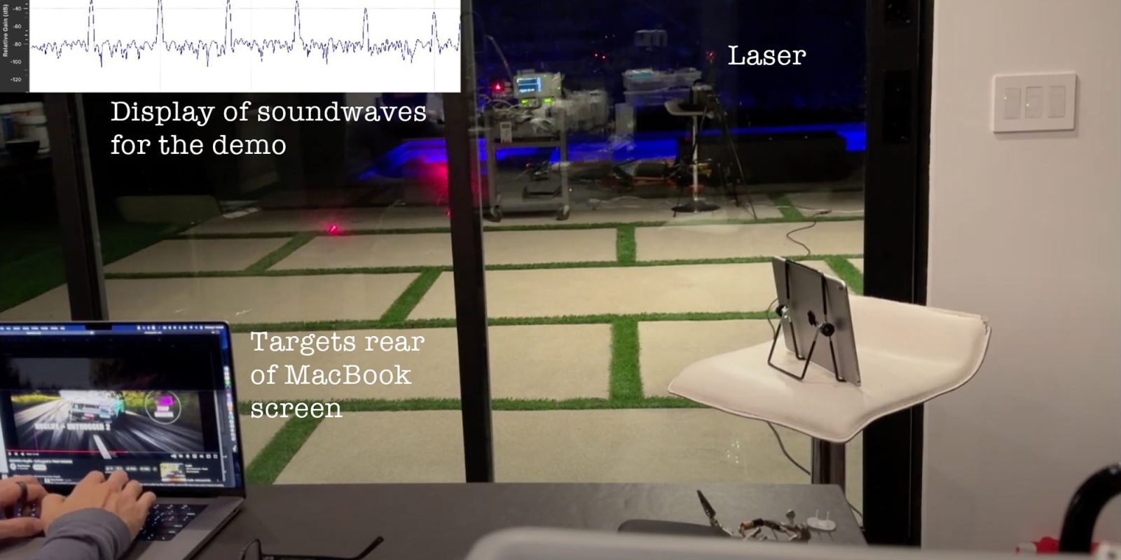 Invisible laser beam detects what a MacBook user is typing | Demo setup shown