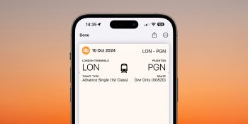 Let us manually add any ticket or pass to Apple Wallet | Rail ticket shown