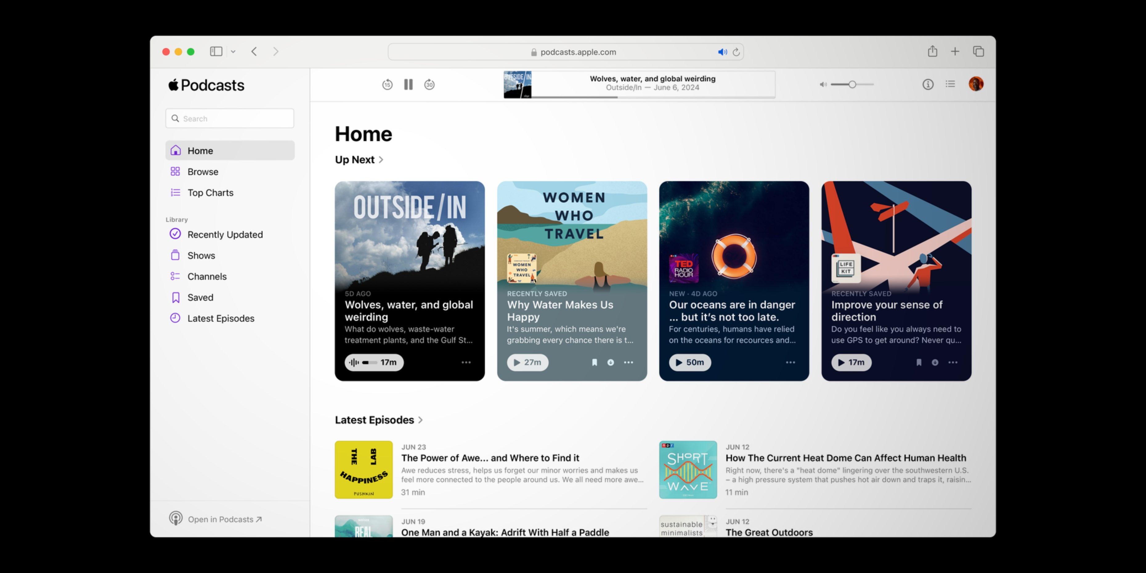 Apple Podcasts запускает веб-приложение: слушайте очередь «Далее» и библиотеку в браузере