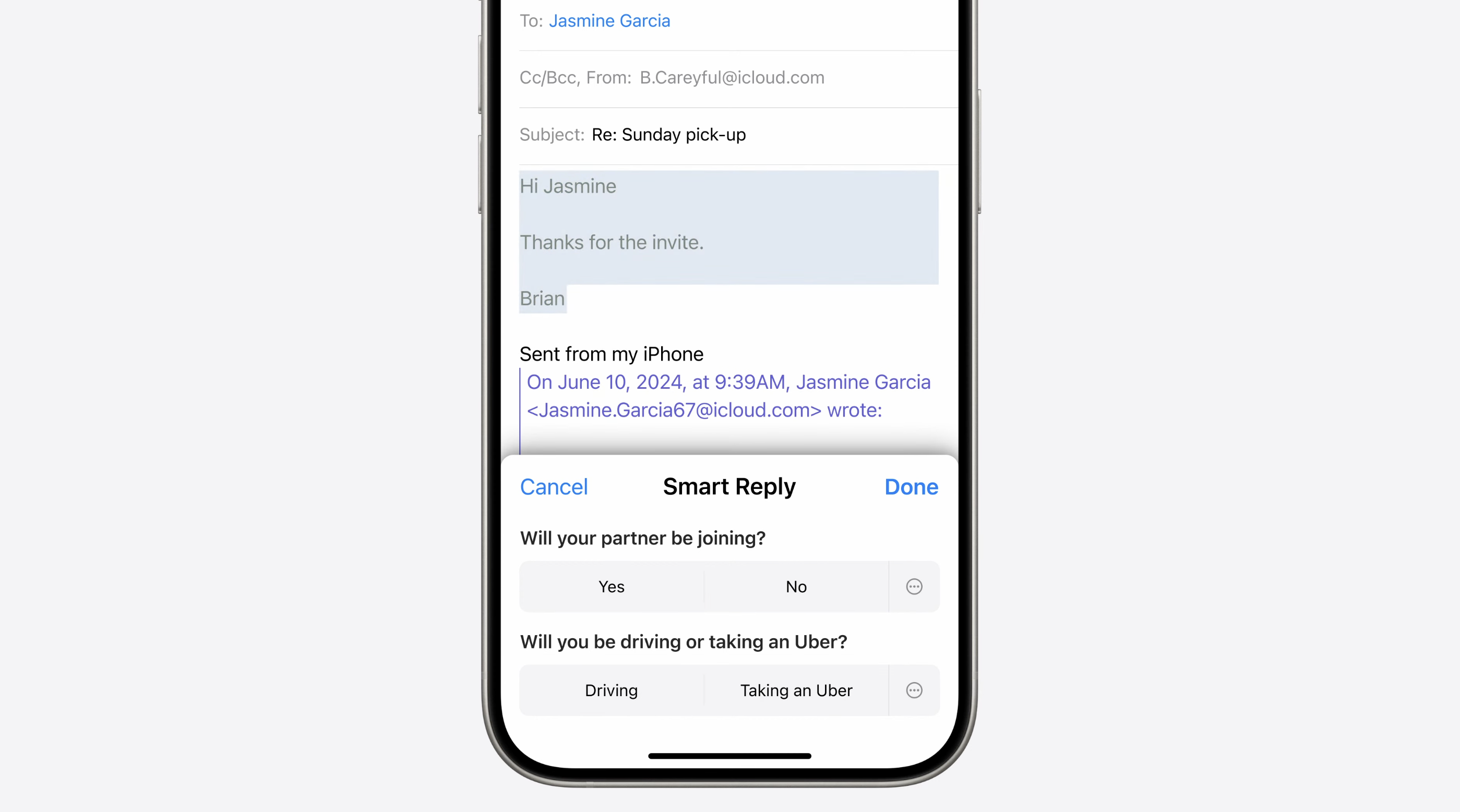 Novo aplicativo de e-mail iOS 18.2