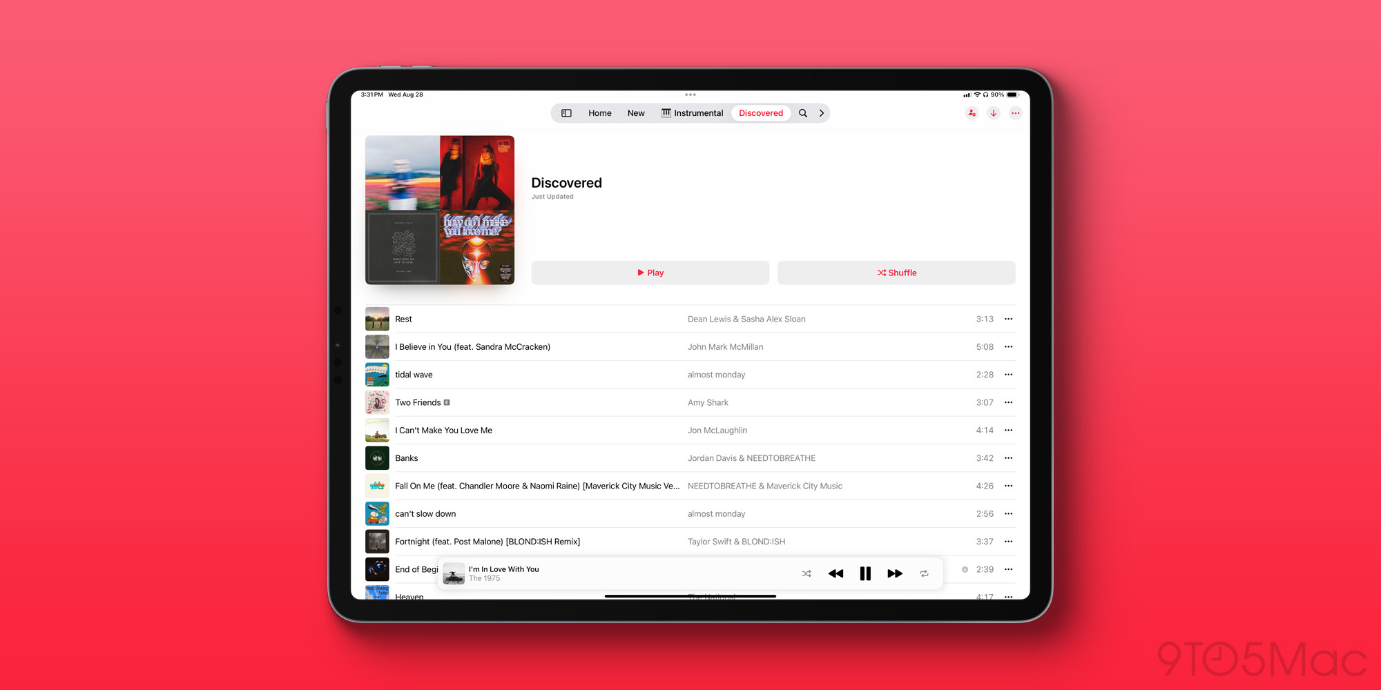 iPadOS 18 Music app’s tab bar