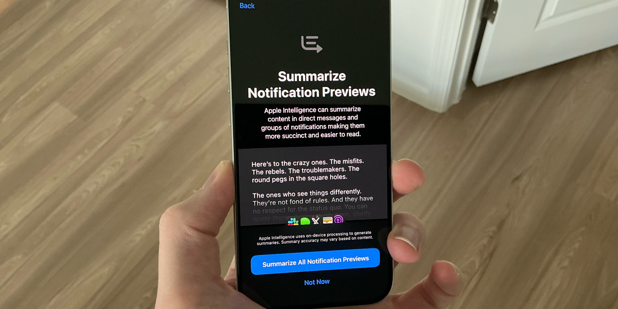 Apple Intelligence summarize notifications feature iOS 18.1 beta 3