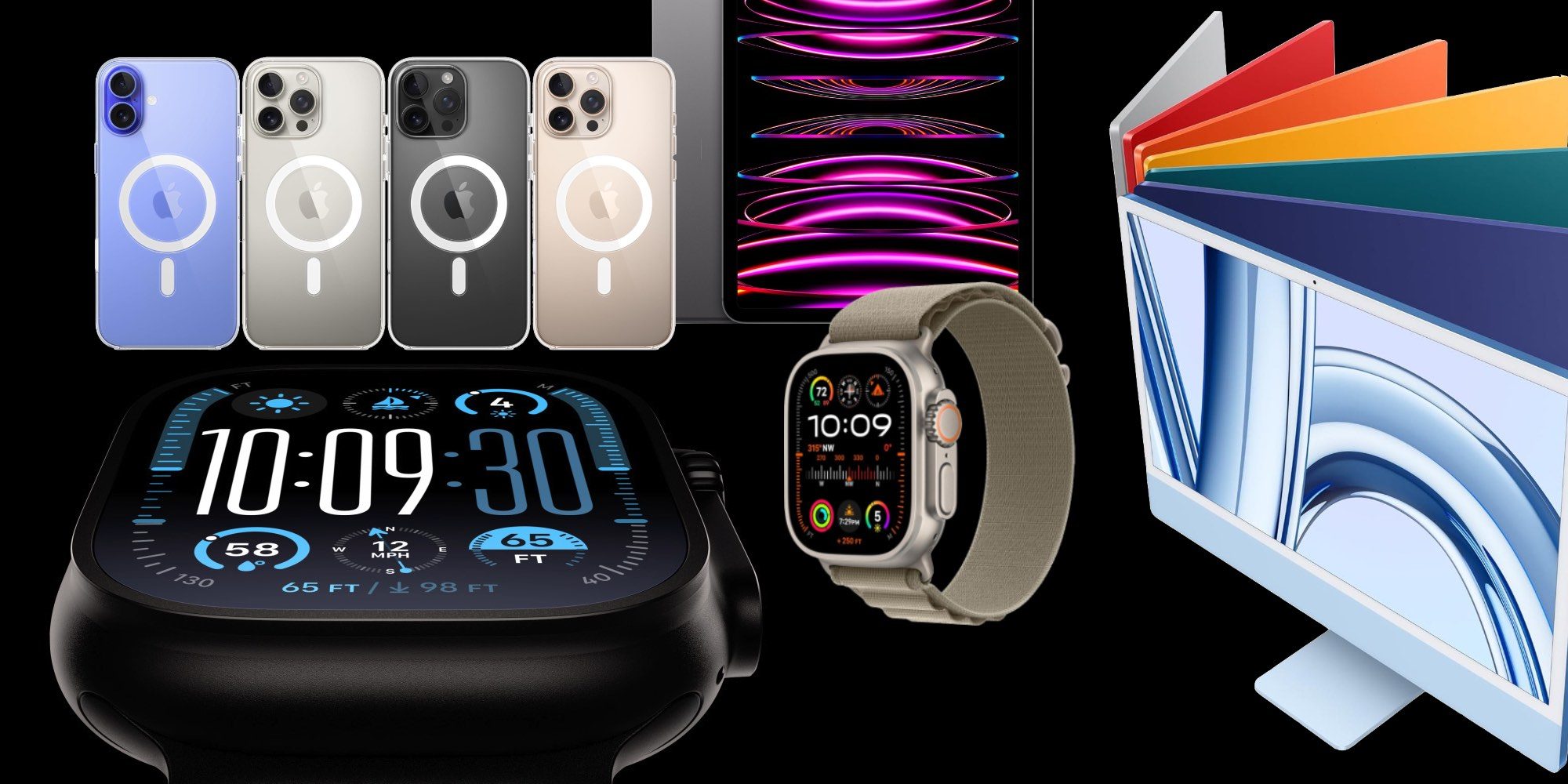 Скидки: Apple Watch Ultra 2 на $110 дешевле, iMac за $1099, iPad Pro M2 на $600 дешевле, зарядные станции MagSafe и другое