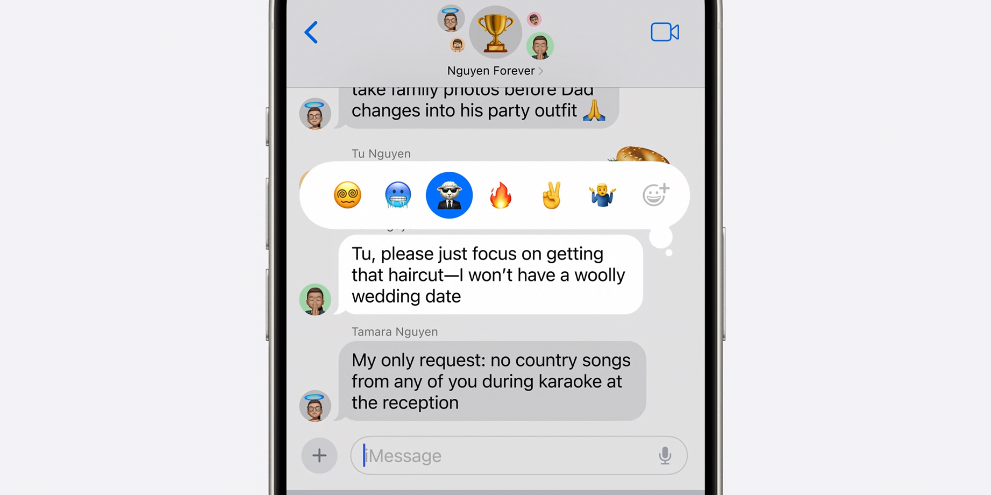 Genmoji tapbacks in Messages