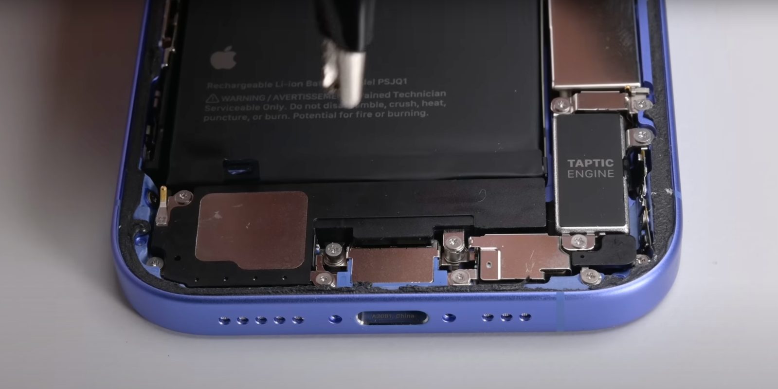 iPhone 16 teardown shows new simpler replaceable battery system