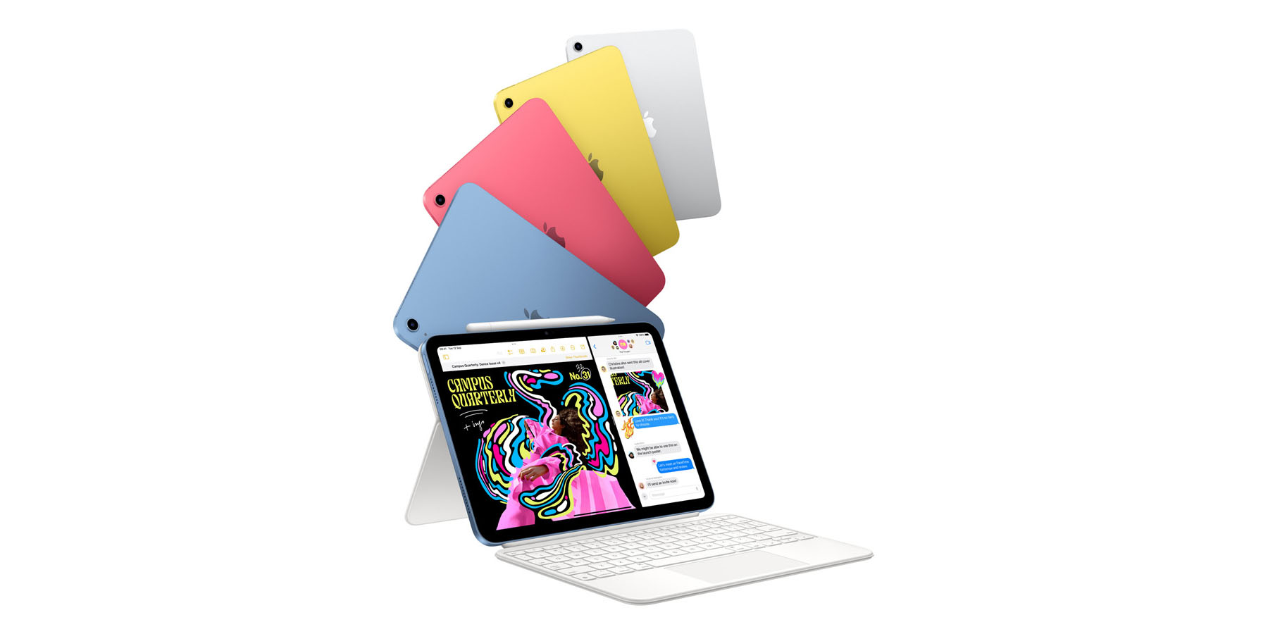 Lanza el cargador para iPad más barato de Europa y reduce el precio | Imagen promocional de Apple de colores y teclado.