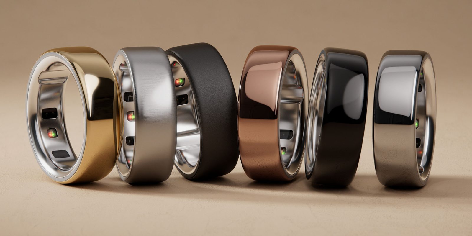 Oura Ring 4 – photo shows all the colors and finishes available