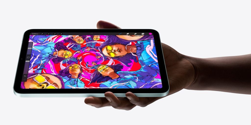 The new iPad mini is available today | Apple promo image with the Procreate app