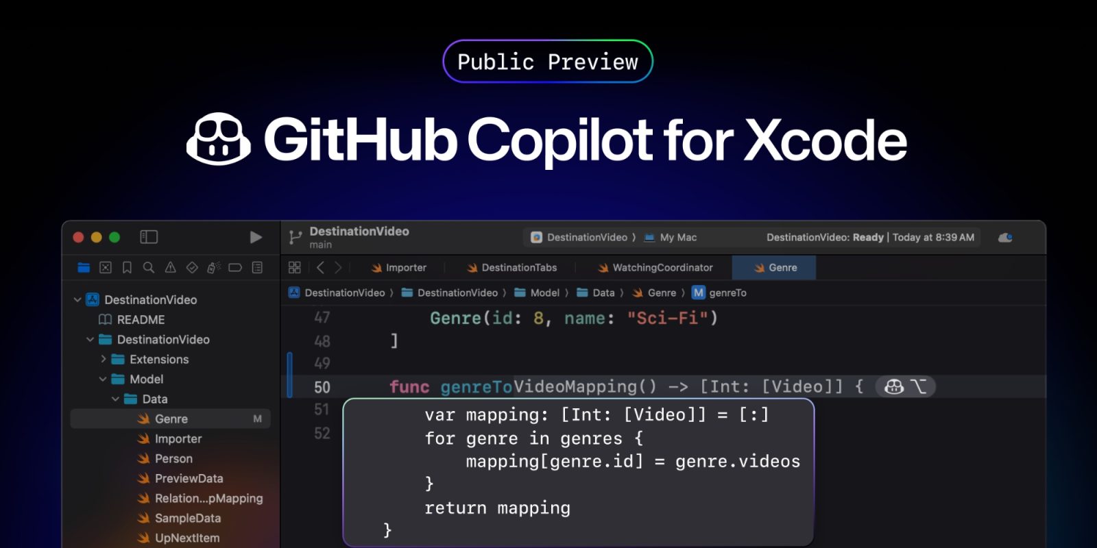 GitHub releases public preview of Apple's Copilot for Xcode