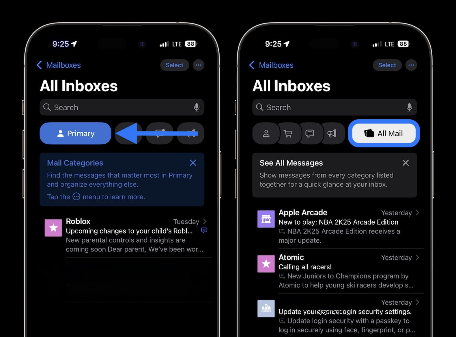 How to see all mail on iPhone 1