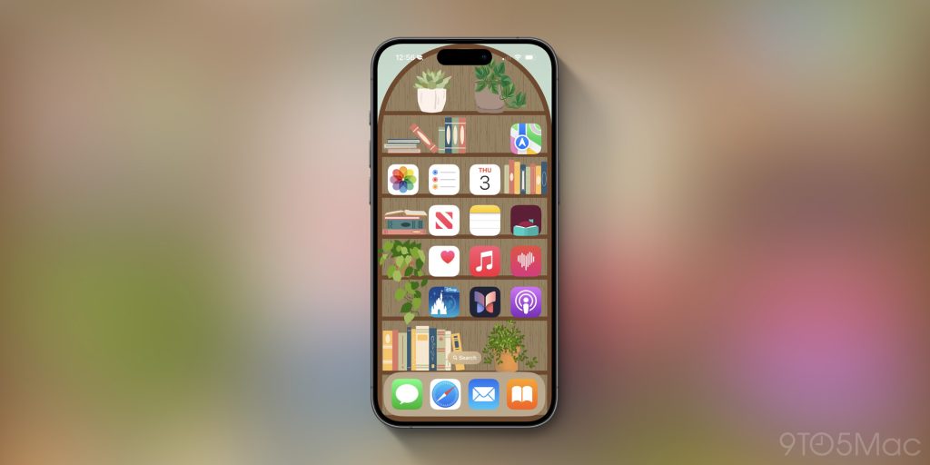 iOS 18 bookshelf Home Screens