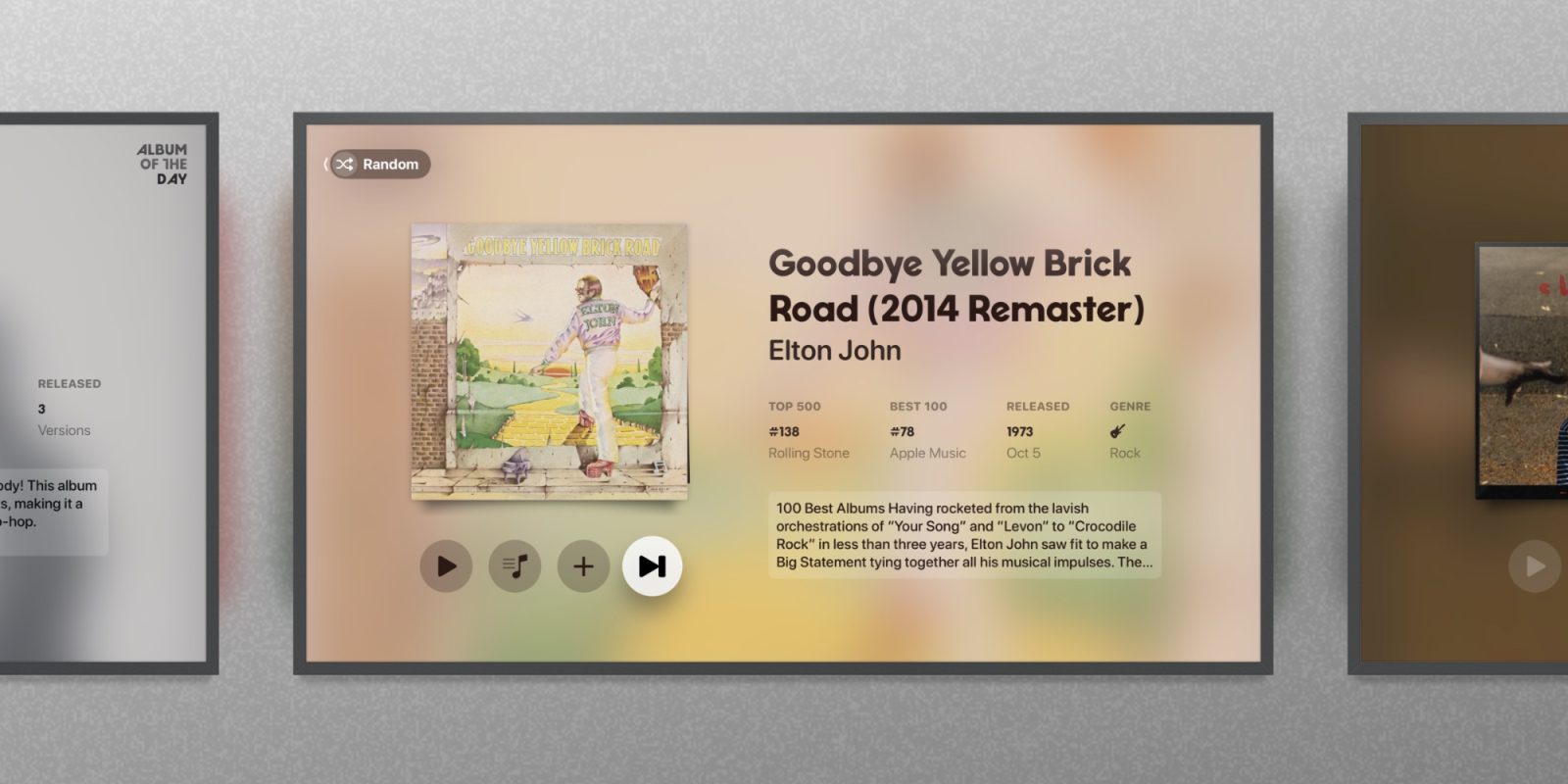 NowPlaying for Apple TV encourages you to listen to entire albums