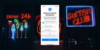 iOS 18.2 Music Recognition will tell you where you heard a song | Screengrab against a nightclub background