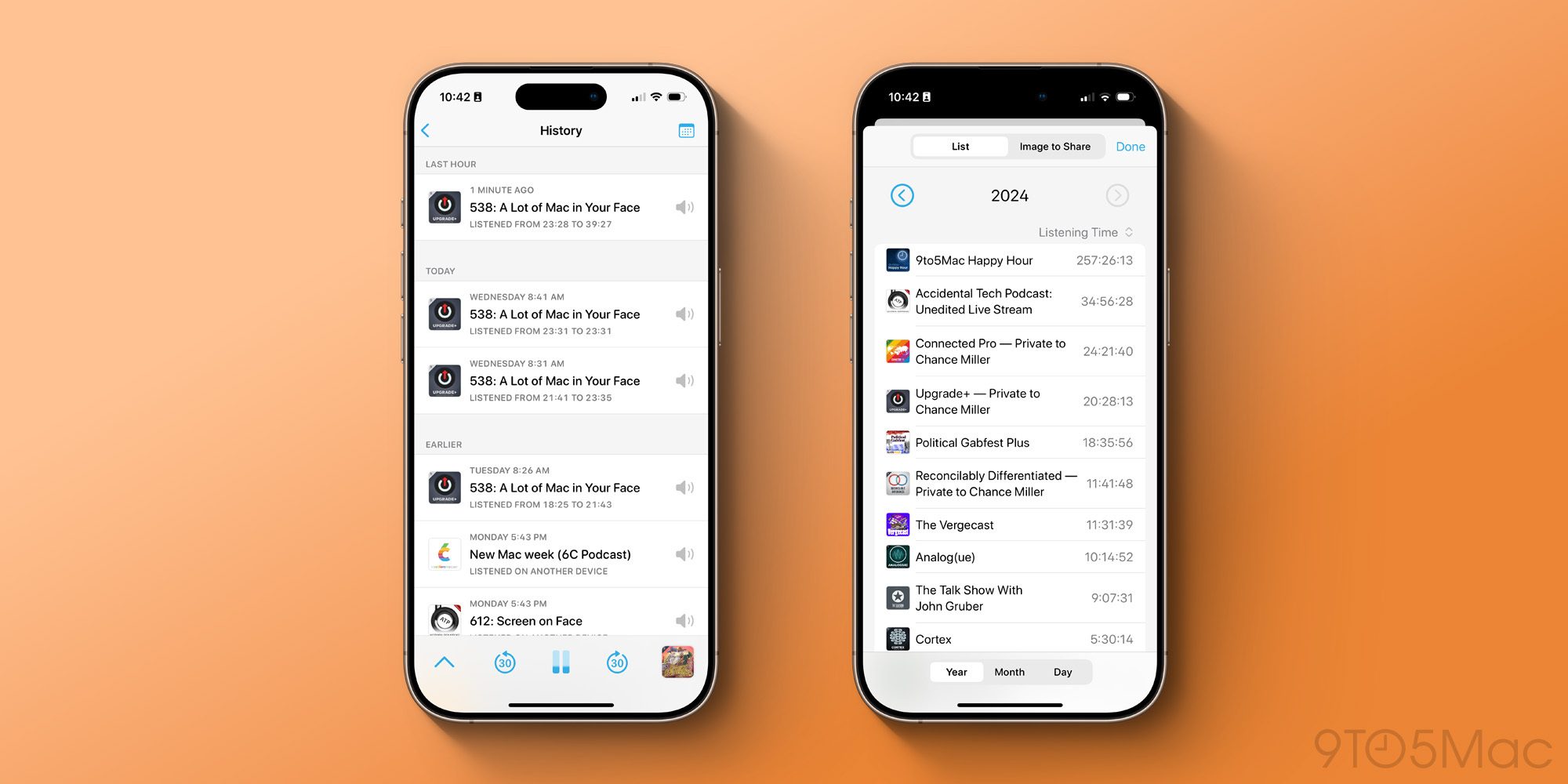 Overcast добавляет статистику прослушивания и функцию отмены действий за 48 часов
