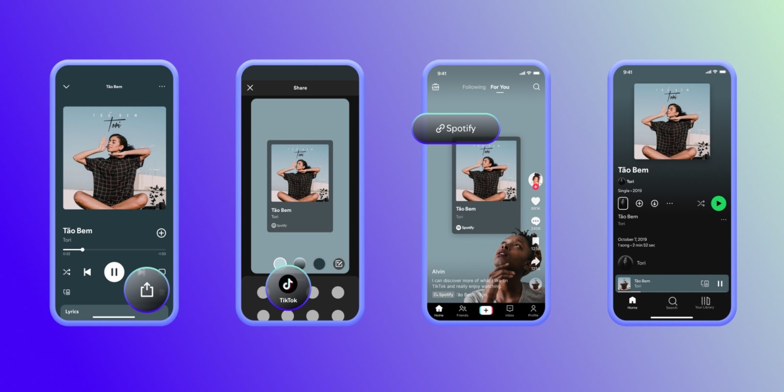 Spotify users can now easily share music on TikTok