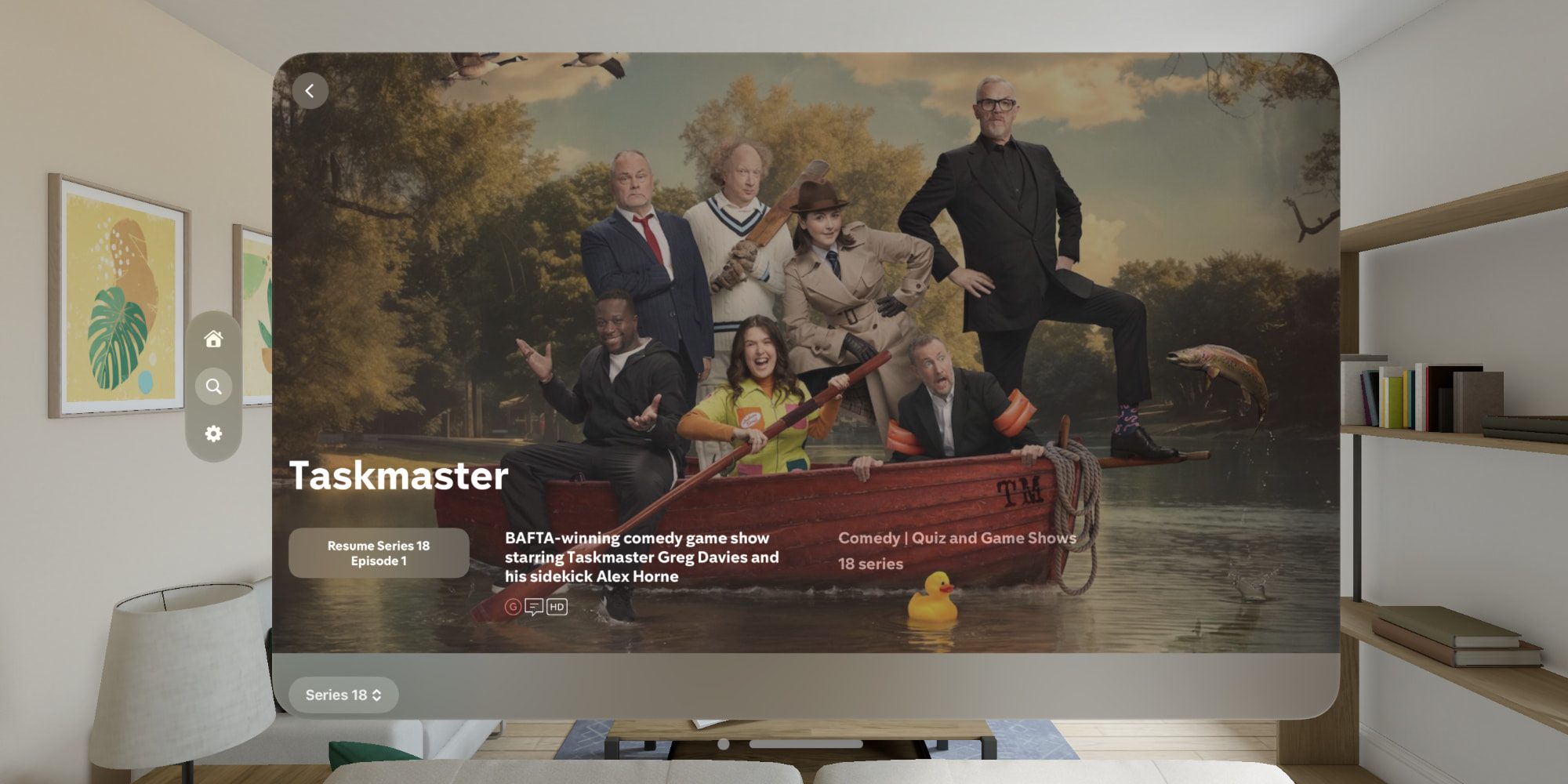 Channel 4 запускает приложение для стриминга Vision Pro с окружением Taskmaster