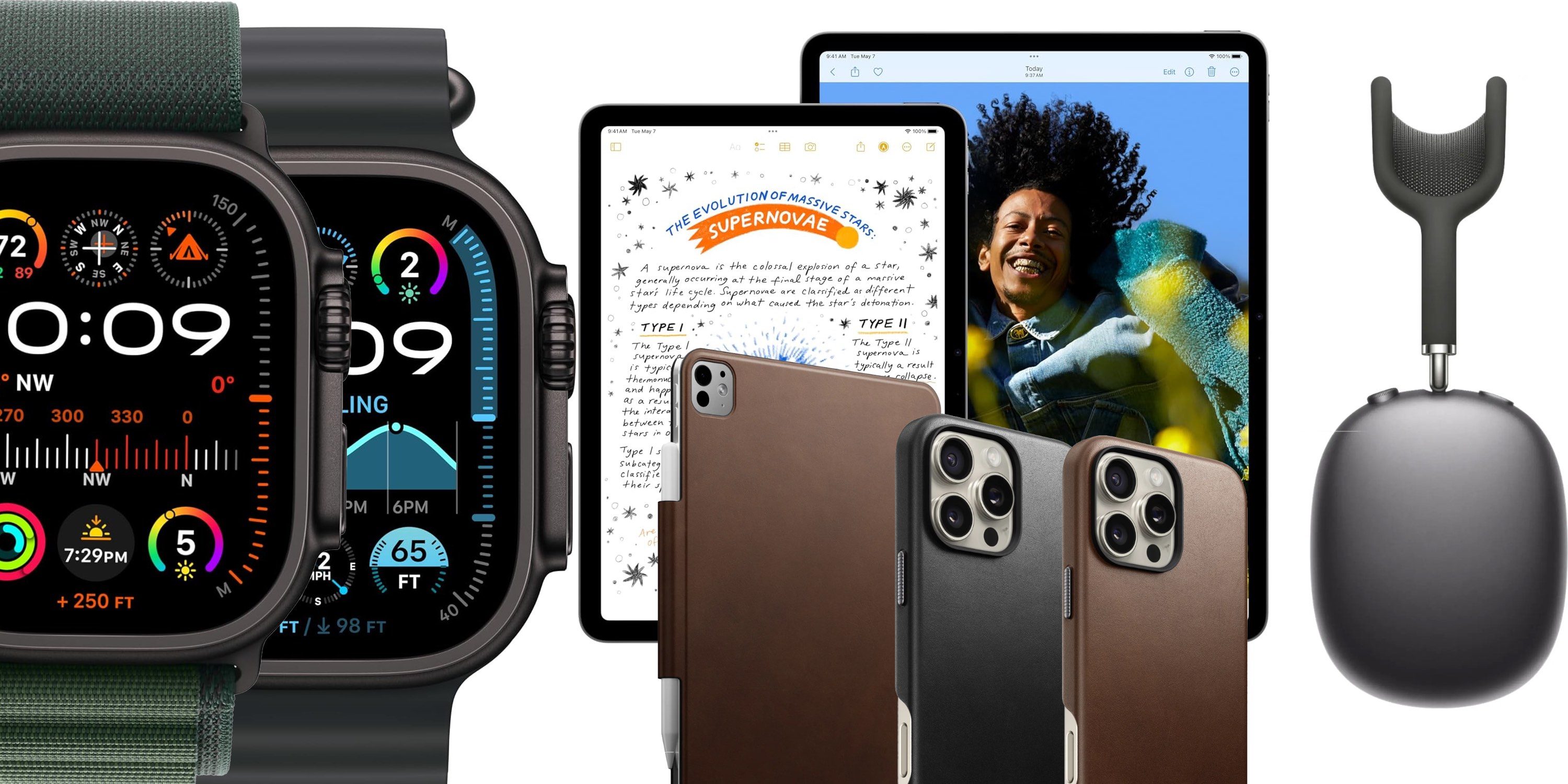 Скидки: Apple Watch Ultra 2 по цене дверного стоппера, iPad Air M2 со скидкой 150 долларов, AirPods Max до 170 долларов и многое другое