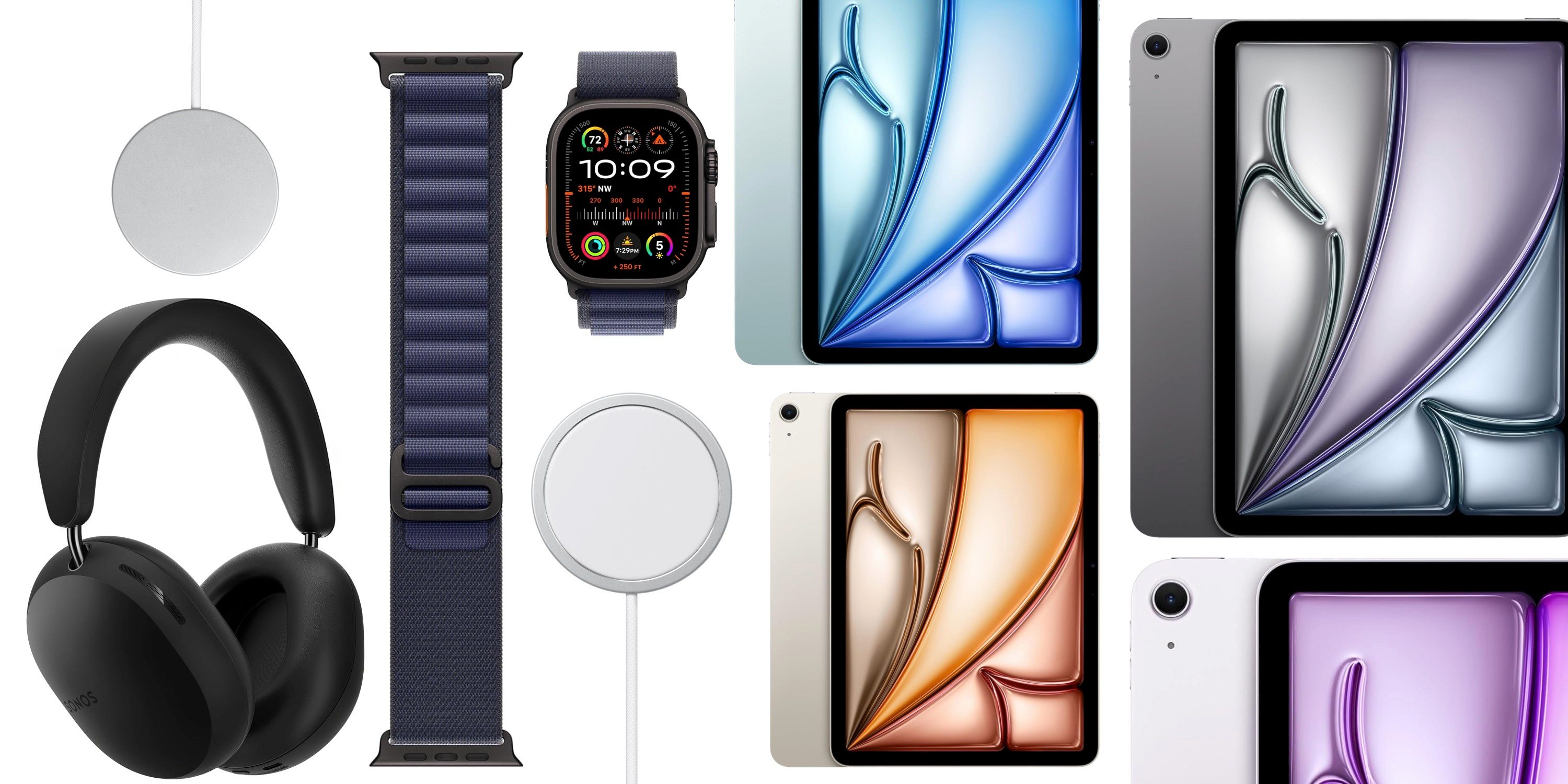 Скидки: M2 iPad Air на $130 дешевле, Navy Alpine Loop, зарядное устройство Apple MagSafe 25 Вт со скидкой 29%, Sonos Ace на $100 дешевле и другие