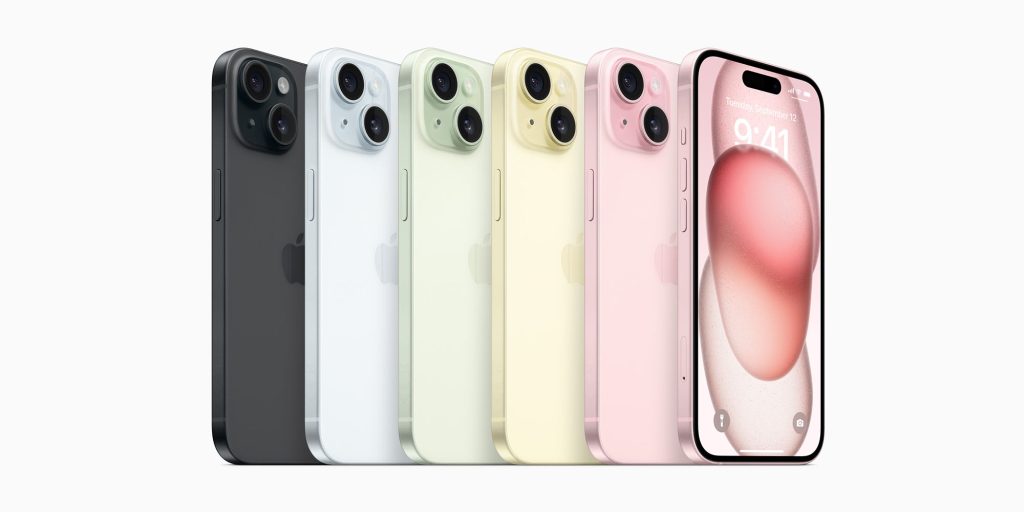 The three best-selling smartphones in the world are last year's iPhones | Base iPhone 15 shown, in different colors