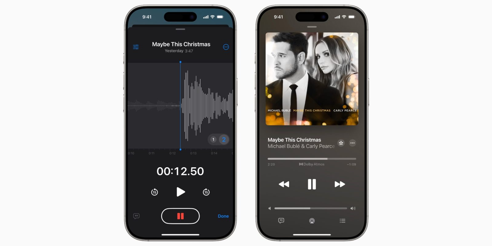 Voice Memos iOS 18.2 Michael Bublé