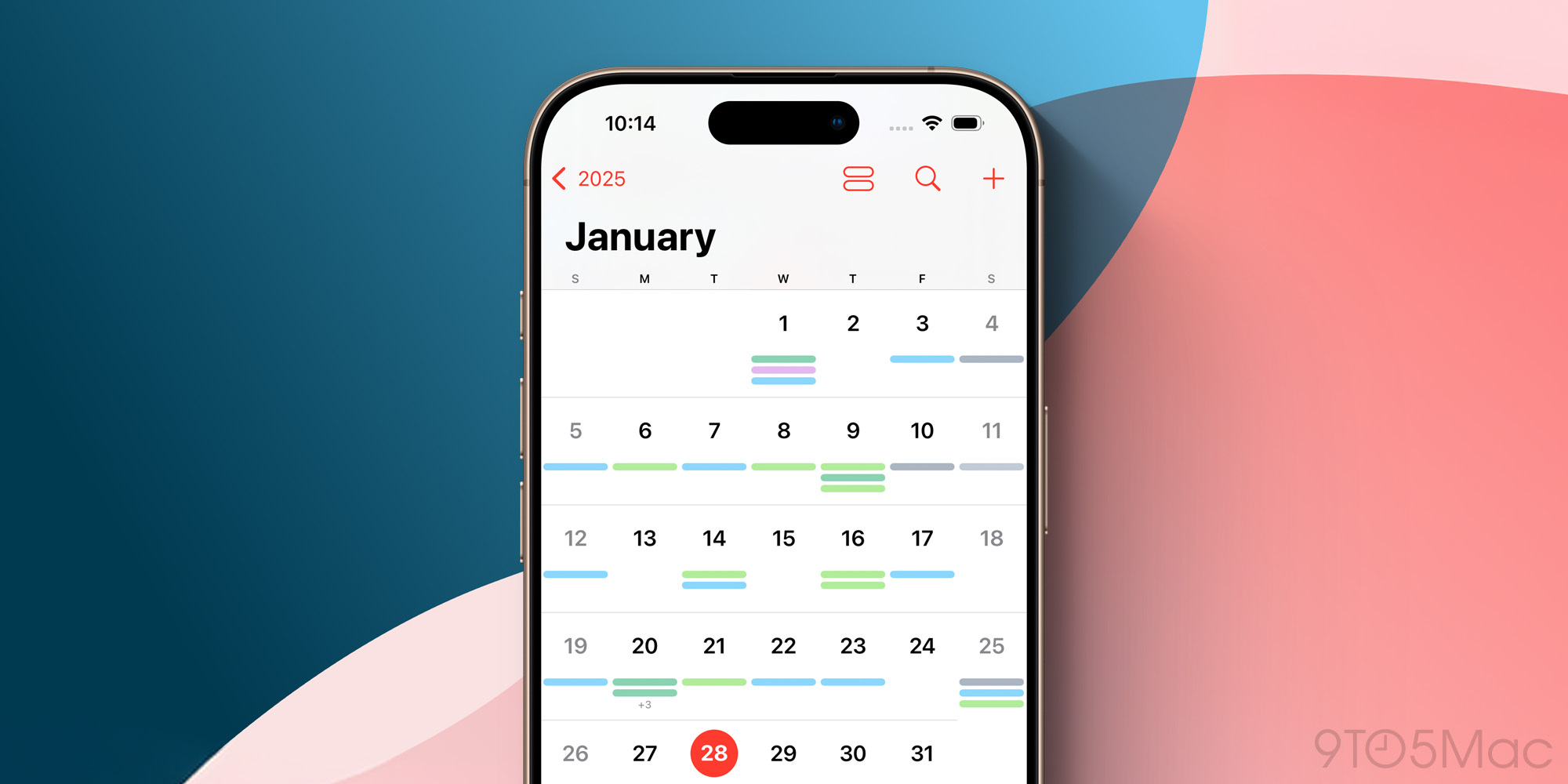 Calendar app iOS 18