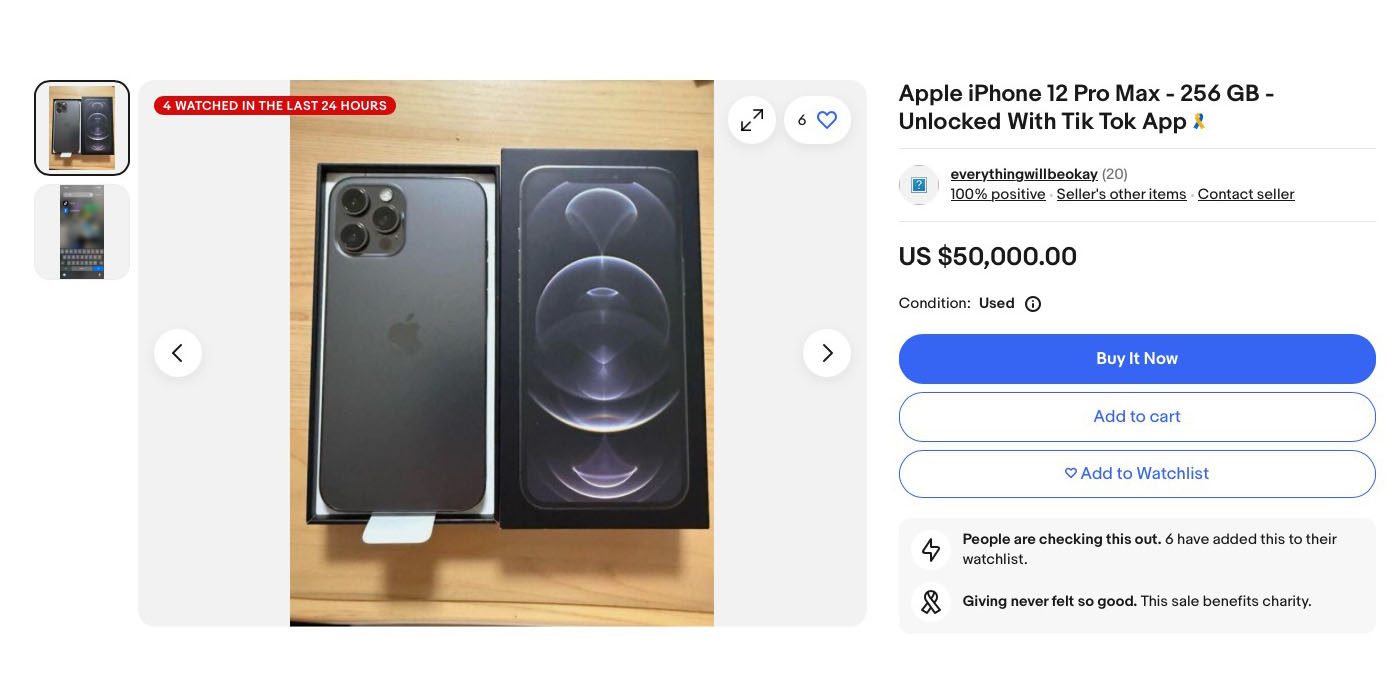 Продавцы на eBay просят от $2 тыс. до $50 тыс. за iPhone с установленным TikTok