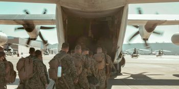 Apps sold location data for US military and intelligence personnel serving overseas | Soldiers boarding a military transport plane