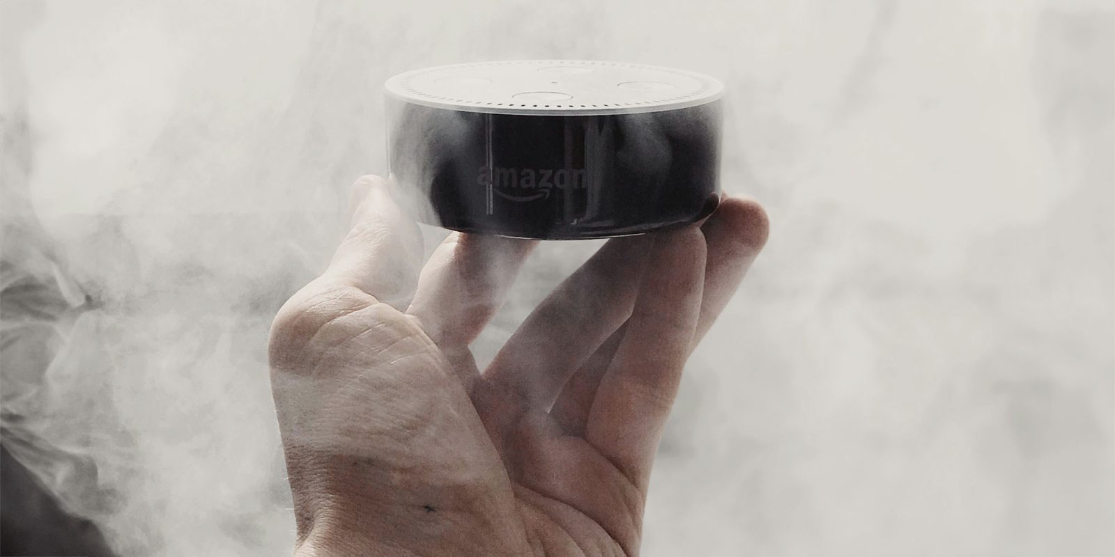 Conversational Alexa being unveiled on Feb 26, increasing the pressure to improve Siri | An Echo speaker emerging from dry ice