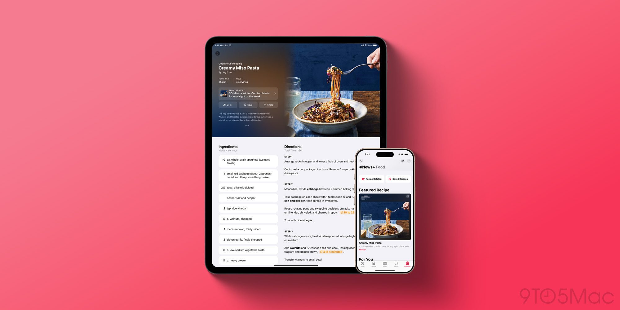 iOS 18.4 добавляет новый раздел «Еда» в Apple News+ с тщательно отобранными рецептами в минималистичном дизайне
