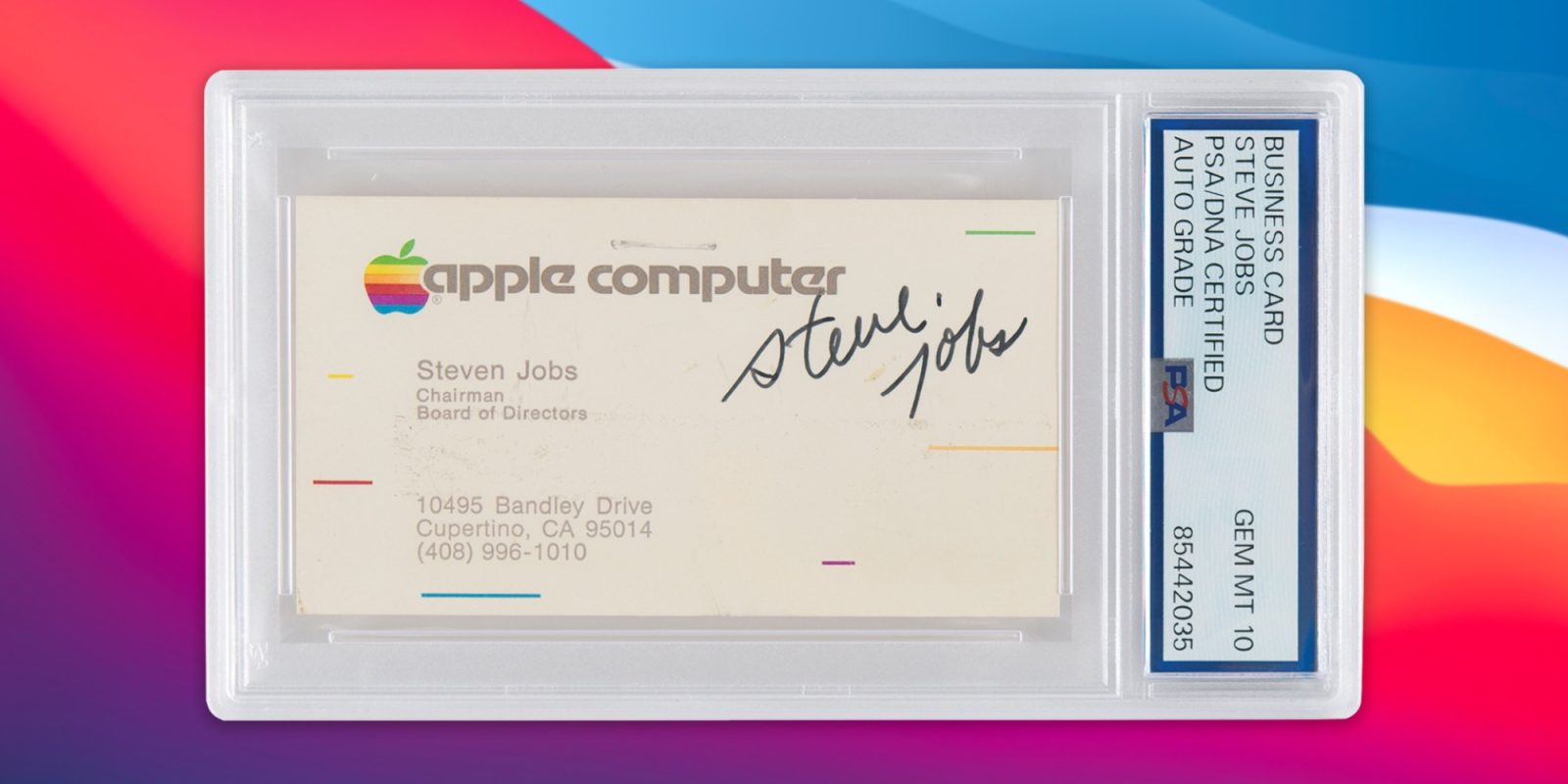 Rare business card signed by Steve Jobs goes up for auction